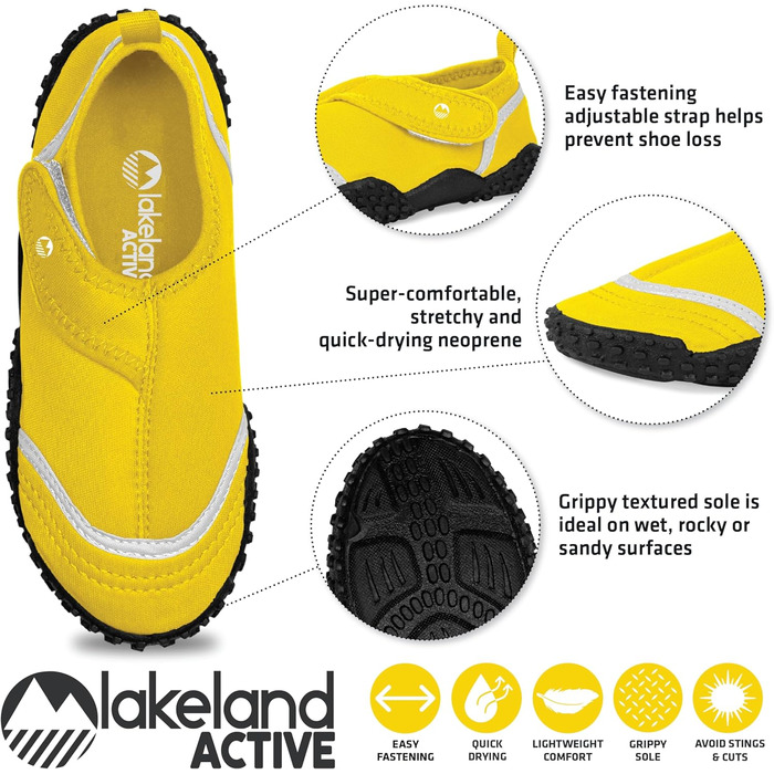 Активні водяні черевики Lakeland Seathwaite для хлопчиків, жовті, розмір 25 EU, просте застібання
