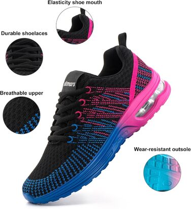 Жіночі кросівки для бігу Hitmars: дихаючі, з амортизацією, антиковзкі, легкі, для бігу по вулицях, фітнесу, ходьби, розмір EU 36-42 (фіолетово-блакитні)