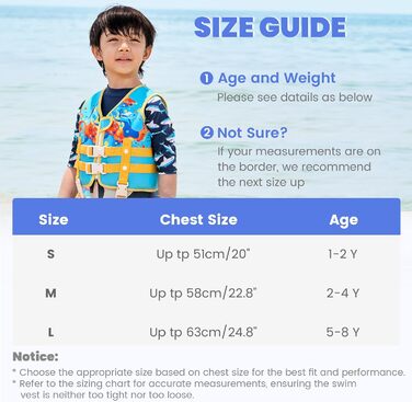 Дитяча жилетка для плавання Gogokids Neopren – для дітей 1-9 років, 13-30 кг (Світло-блакитна, L)