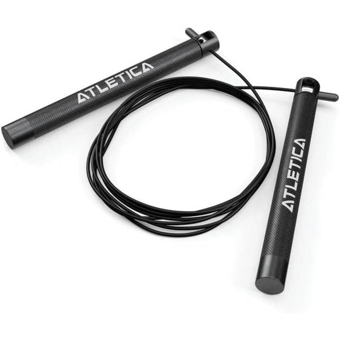 Скакалка ATLETICA J2 Speed Rope | Версія 2 з новими ручками та покращеними підшипниками | Легке сталеве канат для швидких стрибків, розминки та кардіо