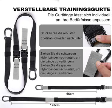 Слінг-тренажер для дому: повний комплект для тренувань всього тіла з дверним анкером, регульованими ременями, ручками та сумкою – фітнес-обладнання для дому (сірий)