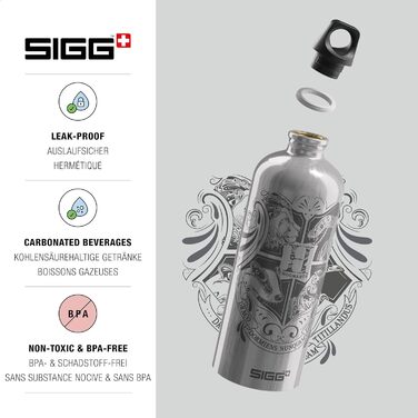 Пляшка SIGG Traveller Harry Potter алюмінієва, 1 л, для газованих напоїв, герметична, легка, BPA-free, ClimatePartner