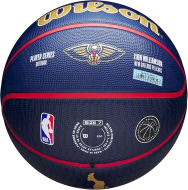 М'яч для баскетболу Wilson NBA Player Icon Outdoor - Size 7 (29.5 дюймів) та Mini Size 7 New Orleans Pelicans