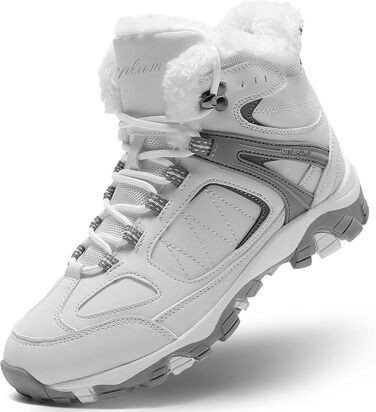 Зимові черевики ASHION для жінок: утеплені, водонепроникні, для ходьби та відпочинку на природі, розміри 36-42 (40 EU, сірий/білий)