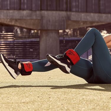 Тренувальні обважнювачі Reebok Flexlock для зап'ясть і щиколоток, чорні-червоні, нейлон, поліуретан, на липучці