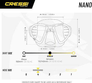 Маска для дайвінгу Cressi Nano для чоловіків, чорна