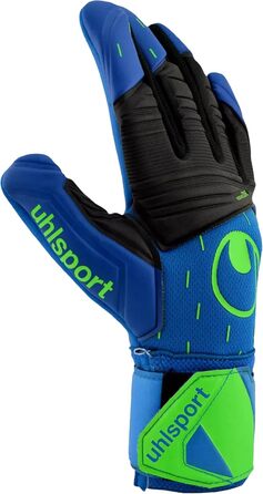 Воротарські рукавички Uhlsport Aquasoft HN для дорослих, водостійкі, з фіксацією зап'ястя, для футболу, сині/чорні/салатові