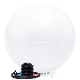 Фітбол Tunturi Anti Burst 65 см з насосом, червоний – для йоги, пілатесу, вагітних, до 220 кг, з тренувальним додатком