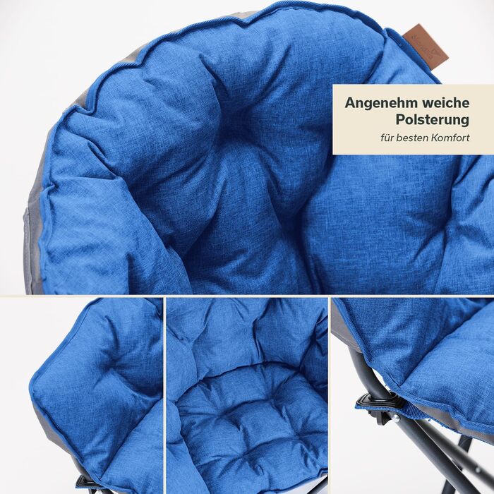 Крісло для кемпінгу Skandika Moonchair XL/Mala: зручне складане крісло з мішком для перенесення | Міцний сталевий каркас | Для дому та відпочинку на природі (Garten, Balkon, Reisen)