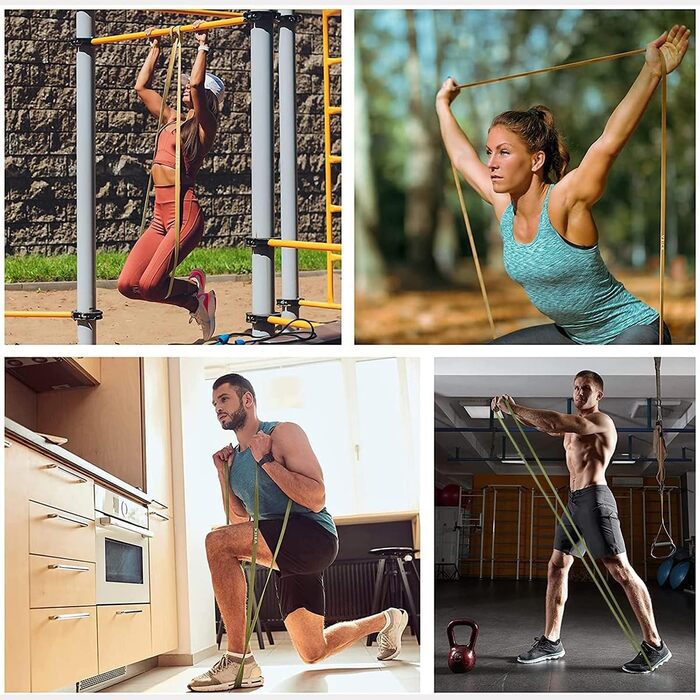 Фітнес-гумки VEICK: Набір еластичних стрічок для фітнесу, калістеніки та пілатесу (зелений, 4 шт.)