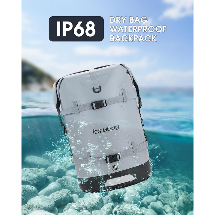 Водонепроникний рюкзак IDRYBAG 55L/35L для подорожей, каякінгу, SUP та плавання