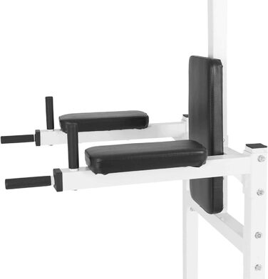 GORILLA SPORTS® Power Tower – багатофункціональна силова станція для дому: турнік, бруси, тренажер для підтягувань, віджимань і пресу, чорний/білий, фітнес обладнання для домашніх тренувань