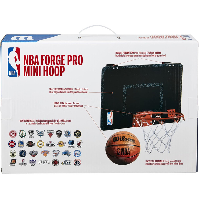 Міні-баскетбольне кільце Wilson NBA для дорослих, чорне, універсальний розмір