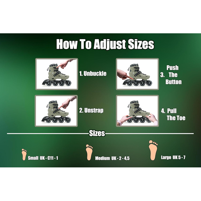 Регульовані ролики з підсвічуванням - дитячі ролики для інлайнів для дітей та дорослих S (11C-1.5 UK) сірі