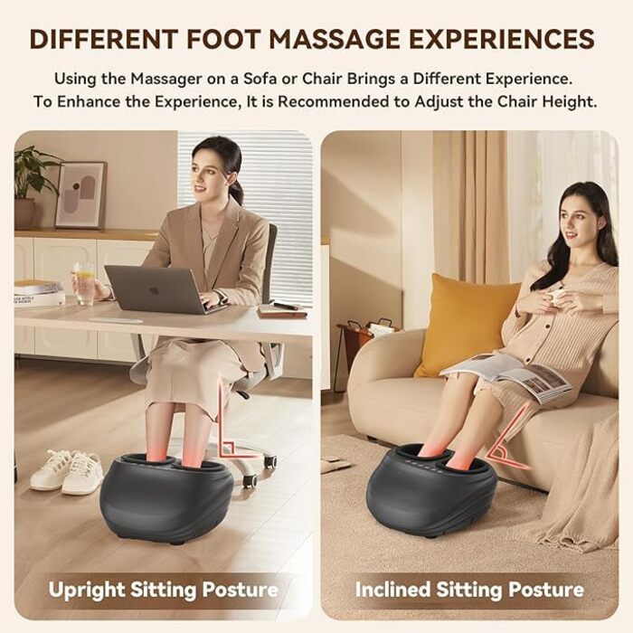 Масажер для ніг з підігрівом WERTYI Shiatsu, глибокий масаж, компресія, мульти-моди, пульт дистанційного керування, подарунок для чоловіків та жінок
