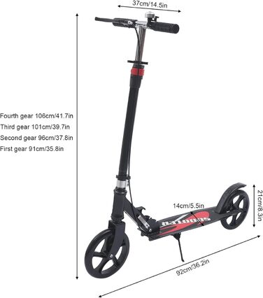 Міський складний трюковий самокат T-Style з кошиком та дисковим гальмом, 210 мм колеса, для дорослих