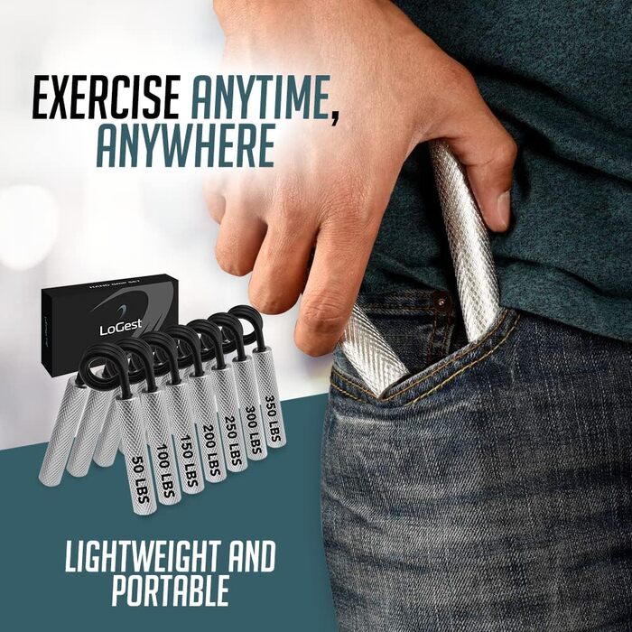Набір металевих ручок Logest для тренування рук, 45.4-158.8 кг, 6 шт., з подарунковою коробкою, протиковзні, міцні, для дому
