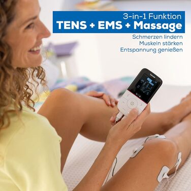 Beurer EM 56 TENS/EMS: Апарат для електростимуляції, масажу та тренування м'язів (22 програми, 4 електроди)