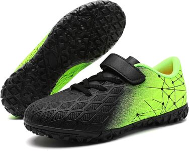 Дитячі футбольні бутси Kinder для залу та вулиці: чорно-зелені, розмір 31 EU