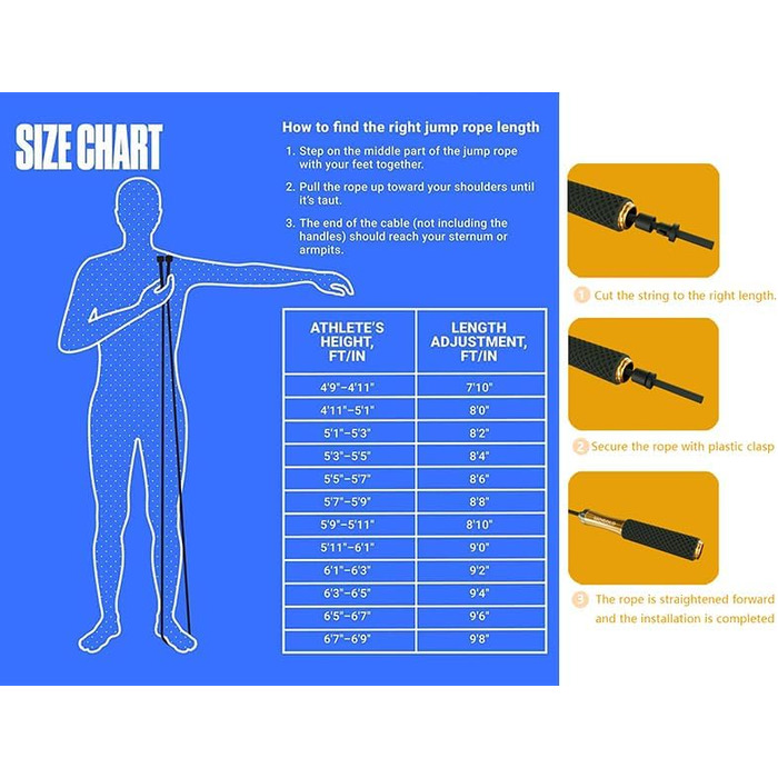 Стрибкове канат для чоловіків, жінок, дітей - з подвійними кульковими підшипниками, 360-градусний поворот, металевий руків'я, серцевина з силіконовим руків'ям, регульований, 3 м, для фітнесу, схуднення, чорний