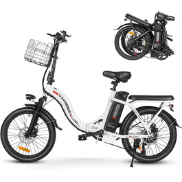 Електровелосипед складаний SAMEBIKE 20 дюймів, 36В/12Аг знімна батарея, гідравлічні гальма, для дорослих чоловіків та жінок