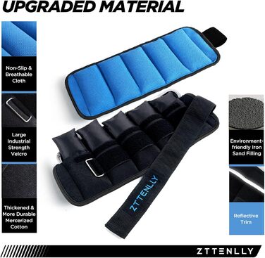 Регульовані ваги на щиколотки, 1-5/10/15/9 кг, пара з сумкою, дихаючі тканини, світловідбиваючий край, силові тренування, ноги, зап'ястя, руки, щиколотки, набір для ходьби з вагами для жінок та чоловіків