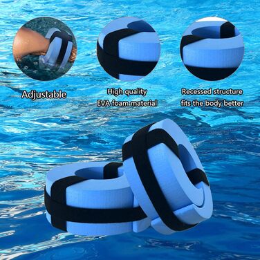 Ваги для аквафітнесу Sport-Wasser Gewichte: набір для вправ у басейні (гантелі + утяжелители для ніг), блакитні, висока щільність