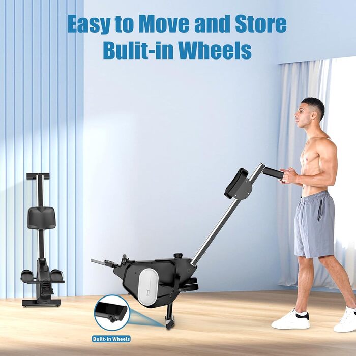 Складне тренажер для дому Dskeuzeew з 16 рівнями опору. Магнітний тренажер для кардіотренувань до 160 кг. Чорний колір.