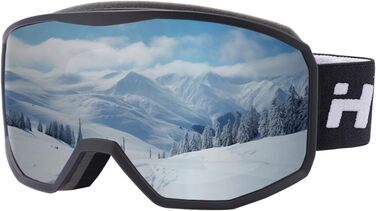 Окуляри для сноуборду та гірськолижного спорту Hioutdoor - захист 100% UV, антитуманне покриття, сумісність з шоломом, унісекс, подвійна лінза, вітрозахисні, з м'якими вставками для комфорту