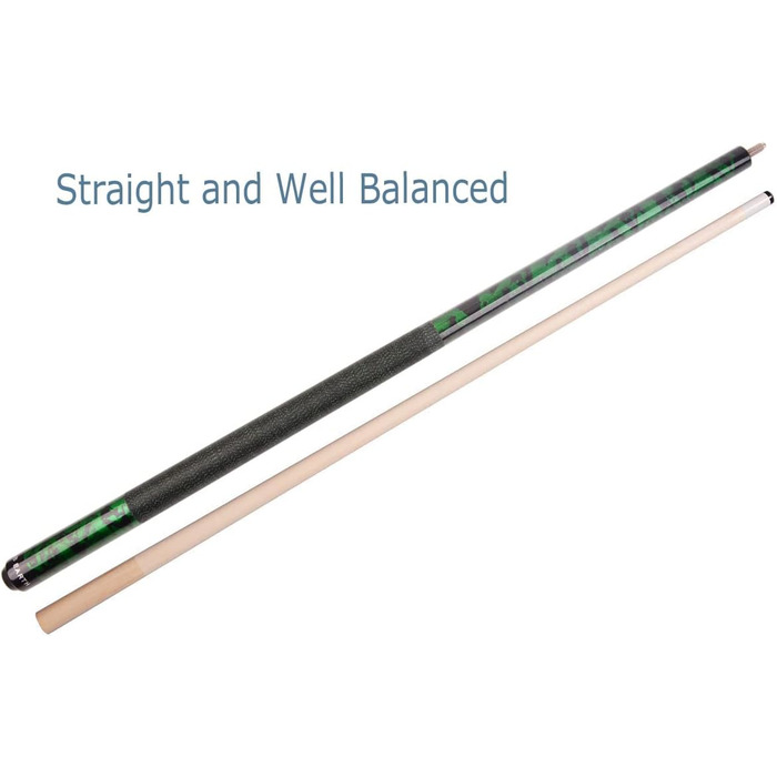 Більярдний кий AB Earth 2-х частинний, 147.3 см, зелений, 19oz, ручне розмальовування, з ірландським лляним обмотуванням