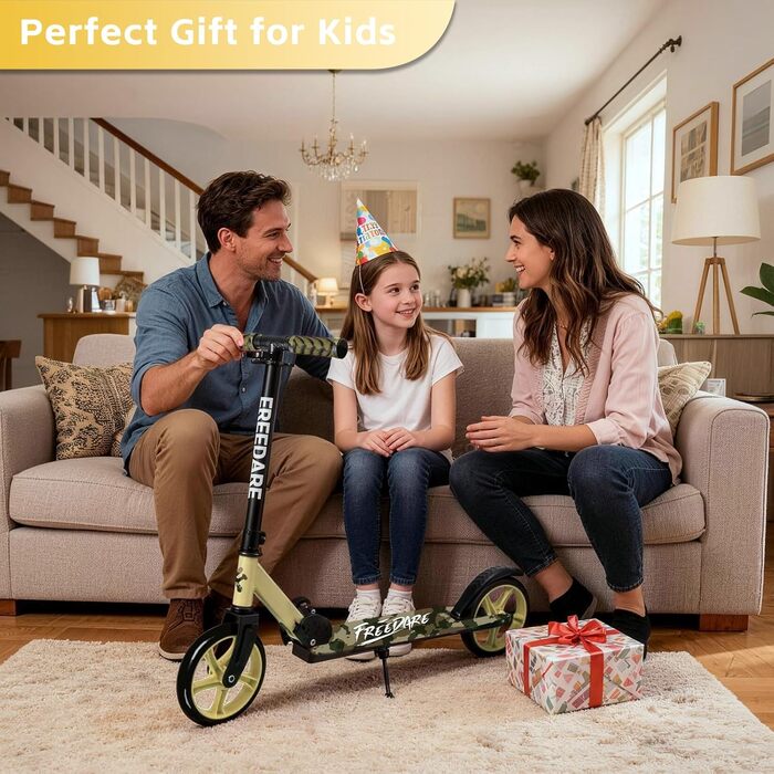 Самокат FREEDARE Cityroller для дітей та дорослих, складаний, колеса 200 мм, до 100 кг (Камуфляж)