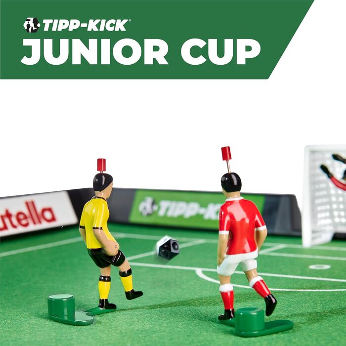 Настільна гра TIPP-KICK Junior Cup з бортами 82x56 см – готовий ігровий комплект: 2 гравці, 2 воротарі, 2 пластикові ворота, 2 м'ячі, ігрове поле з фетру