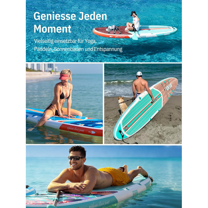 Надувне SUP-борд Niphean Stand Up Paddling з сидінням та аксесуарами, 320 см, для 2 осіб, 200 кг, Oceanic Current з StabilTrac-фіном