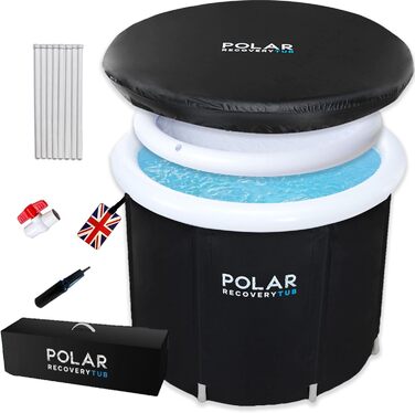 Екзотермальна ванна Polar Recovery Wanne 370L - портативна ванна для крижаної терапії та відновлення, чорна