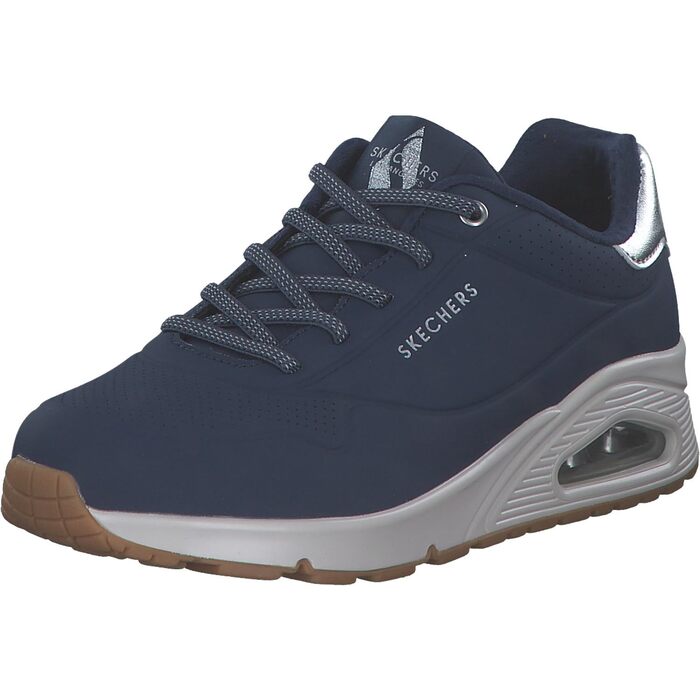 Кросівки жіночі Skechers UNO Shimmer Away Navy/Rosegold (42 EU) з Durabuck, Duraleather та сітки