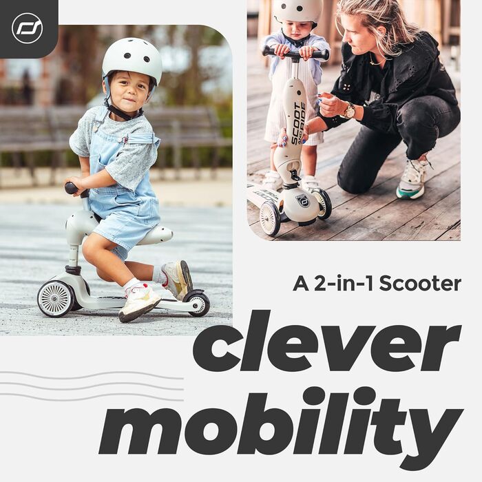Scoot & Ride Highwaykick 1-2: катання на самокаті та бігове велосипед для дітей 1-5 років (Ash)
