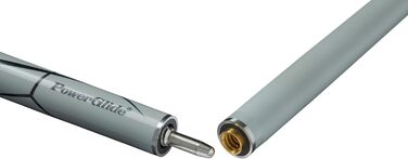 Кий для більярду/снукеру PowerGlide | Фіберглас, гладка поверхня, 2 частини, чорний/сірий, наконечник 10mm, повний розмір 57'', вага 18oz/19oz, Estrella