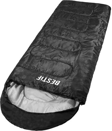 Сплячий мішок BESTIF для кемпінгу та відпочинку на природі: літній, водонепроникний, ультралегкий, компактний, 210x75 см, чорний