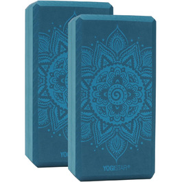 Йога-блоки Yogistar Yogiblock Basic Art Collection, спіральна мандала, бірюзові, 2 шт.