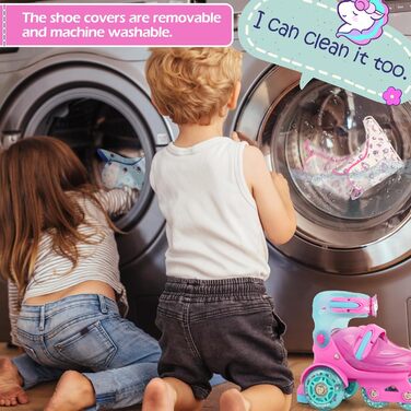 Дитячі ролики Kinder Einhorn для дівчаток та хлопчиків, з підсвічуванням, регульовані, 4 розміри, для початківців, подарунок