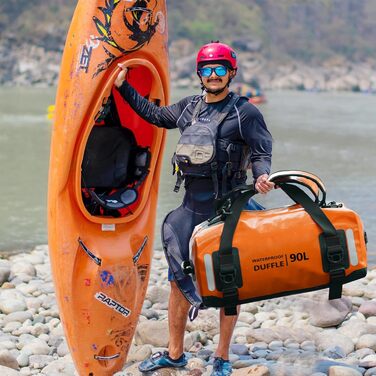 Водонепроникний рюкзак ESONE 90L для каякінгу та подорожей (Orange)