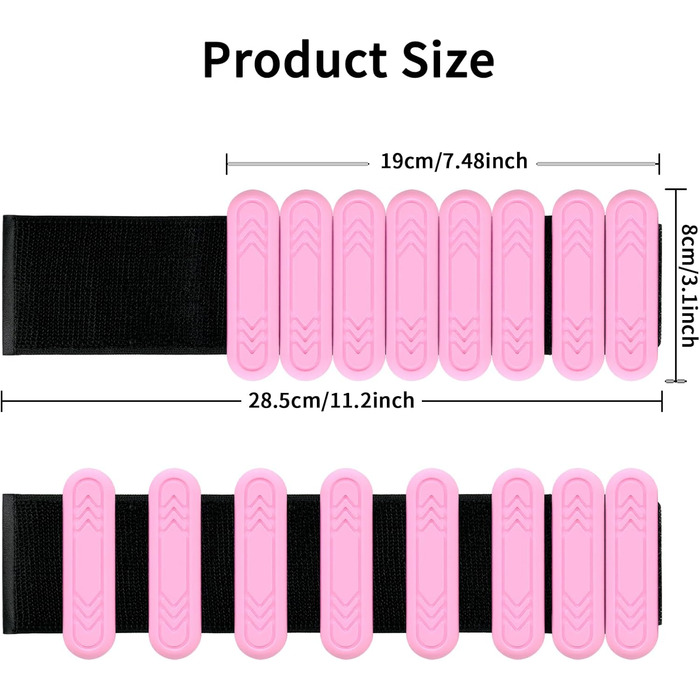 Набір манжет для ніг та зап'ясть 2шт, 1 кг (0,5 кг*2), рожевий. Підходить для фітнесу, йоги, пілатесу, ходьби та бігу.