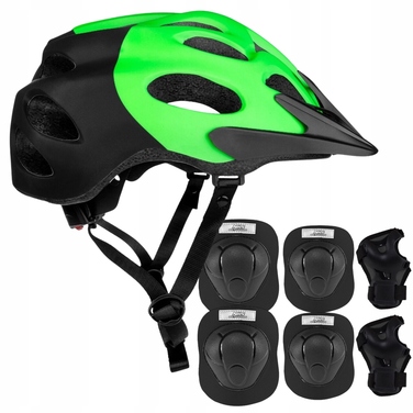 Дитячий велосипедний шолом з регулюванням та набір захисту для скейтбордингу, розмір L