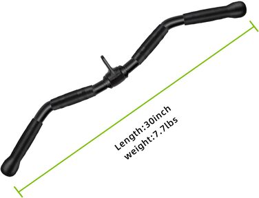 Набір насадок для верхнього блока тренажера (Lat Pulldown Combo): штанга для тяги та Curl-рукоятка, сталеві аксесуари для кабельної машини