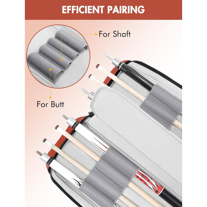 Чохол для більярдної кулі, сумка для 4 кулі та 5 шесток, м'яка підкладка, регульований ремінь, для жінок та чоловіків, Deluxe, помаранчевий