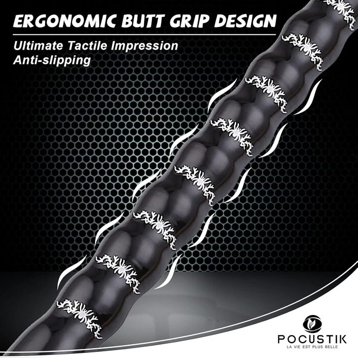 Набір більярдних київ POCUSTIK (2 шт.), 58'' - набір для дорослих, ергономічні киї для більяру, для дому, з канадського клена, чорний/червоний