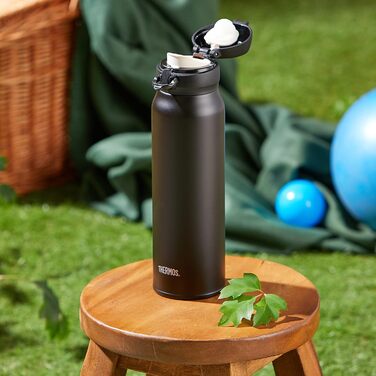 Термос-пляшка THERMOS Ultralight 750 мл чорна матова, з безпечною кришкою, тримає тепло 10 годин/холод 20 годин, нержавіюча сталь, без BPA, для води та напоїв, підходить для посудомийної машини