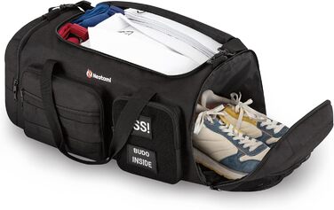 Спортивна сумка для бойових мистецтв 50L чорна для дзюдо, джиу-джитсу, карате з окремими відділеннями та відділенням для взуття