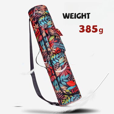 Сумка для йога-мату Yogatasche (червоні листки), спортивна сумка для жінок з відділенням для мокрого одягу та кишенею для пляшки, регульований ремінь, 75x19 см