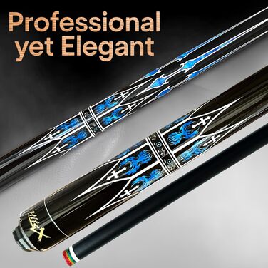 Професійний бик-кю (кий для більярду) Cryophoenix з чохлом, 13 мм наконечник, 147,3 см, канадський клен, 18-22 г (на вибір), блакитний, чорний, червоний, сірий, зелений